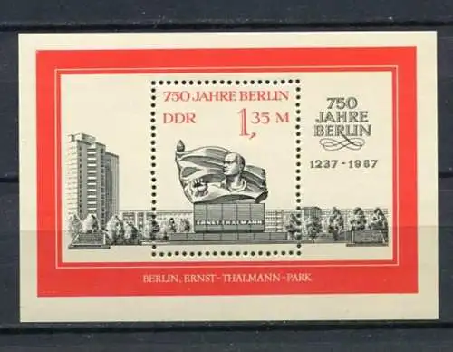 DDR Block 89      **  mint      (20642) ( Jahr: 1987 )