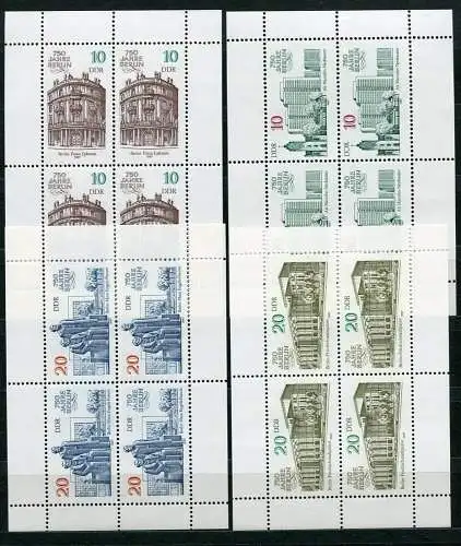 DDR Nr.3075/8  Vier Kleinbogen        **  mint      (20627) ( Jahr: 1987 )