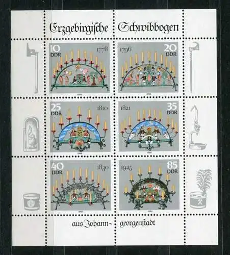 DDR Nr.3057/8  Kleinbogen        **  mint      (20622) ( Jahr: 1986 )