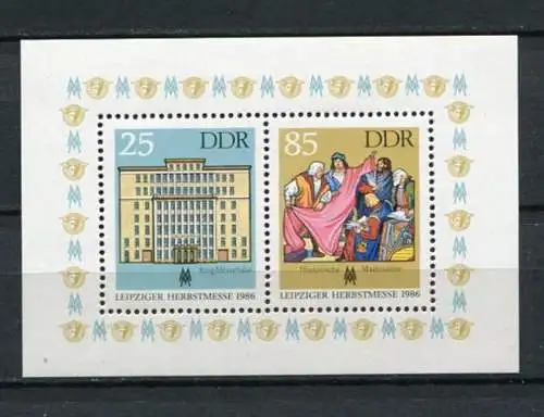 (20615) DDR Nr.3038/9 Block 85     **  postfrisch