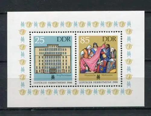 (20614) DDR Nr.3038/9  Block 85     **  postfrisch