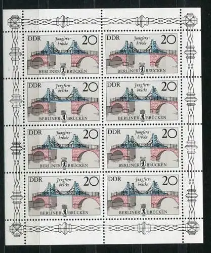 (20596) DDR Nr.2973 II Kleinbogen   **  postfrisch