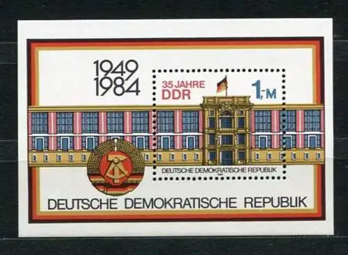 (20569) DDR Nr.2890  Block 77          **  postfrisch