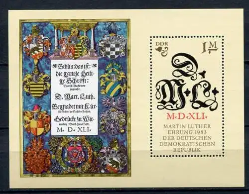 (20554) DDR Nr.2833  Block 73           **  postfrisch