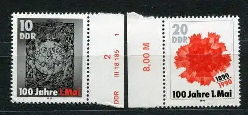 DDR Nr.3322/3     **  mint      (20371) ( Jahr: 1990 ) Rand