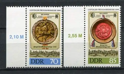 DDR Nr.3316/7      ** mint   (20365)  (Jahr:1990) Rand