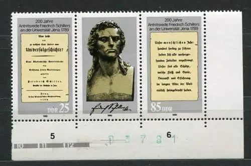 DDR Nr.3254/5 Streifen      ** mint   (20328)  (Jahr:1989) Eckrand