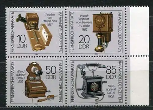 DDR Nr.3226/9 Viererblock     ** mint   (20259)  (Jahr:1989) Rand