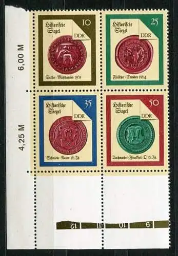 (20176) DDR Nr.3156/9 Viererblock   **  postfrisch  Eckrand