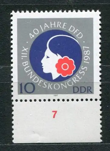 DDR Nr.3079        **  mint      (20128) ( Jahr: 1987 ) Rand
