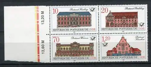 (20122) DDR Nr.3067/70 Viererblock        ** postfrisch  Rand
