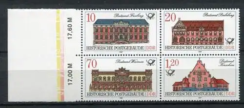 (20121) DDR Nr.3067/70 Viererblock        **  postfrisch  Rand