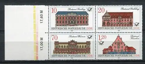 DDR Nr.3067/70 Viererblock        **  mint      (20121) ( Jahr: 1987 ) Rand