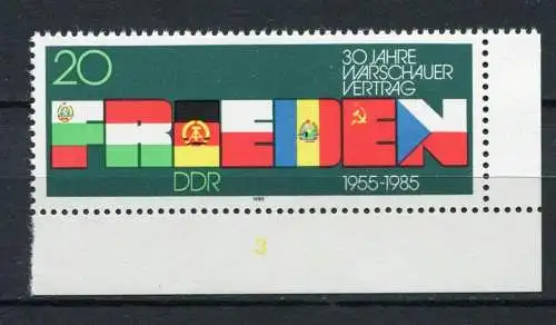 (19978) DDR Nr.2946          **  postfrisch  Eckrand