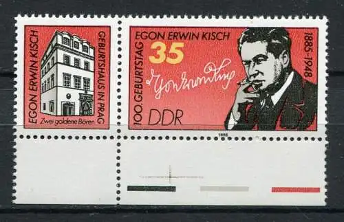 (19971) DDR Nr.2940 Zf           **  postfrisch  Rand