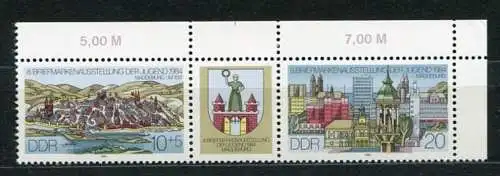 (19942) DDR Nr.2903/4 Streifen           **  mint       postfrisch  Eckrand