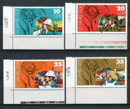 (19939) DDR Nr.2898/2901          **  postfrisch  Eckrand