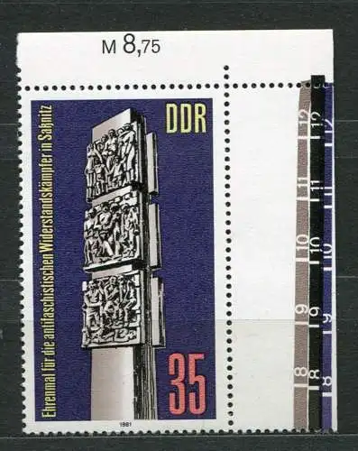 (19688) DDR Nr.2639            **  postfrisch  Eckrand