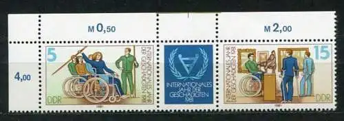 DDR Nr.2621/2 Streifen           **  mint       (19676) ( Jahr: 1981 ) Eckrand