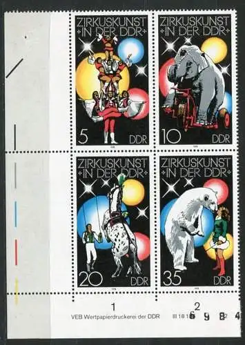 (19612) DDR Nr.2364/7 Viererblock   ** postfrisch Eckrand DV