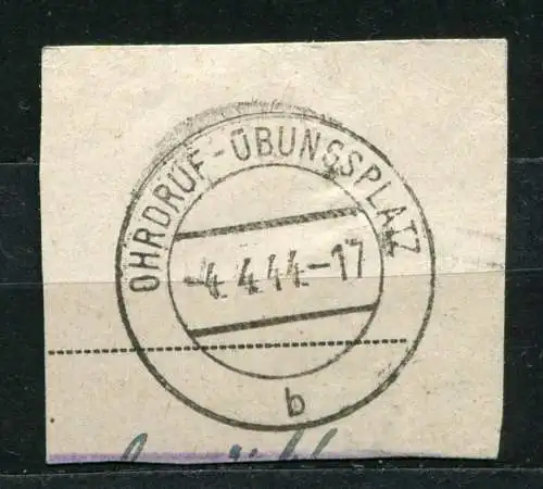 (3297) Deutsches Reich Feldpost Stempelausschnitt Ohrdruff Übungsplatz 4.4.1944         (3297)