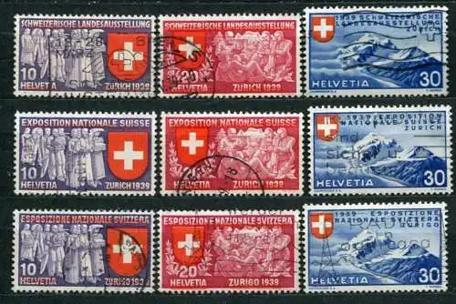 (1191) Schweiz Nr.335/43         O  gestempelt