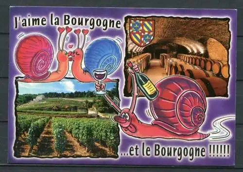 (3728) Burgund/ En Bourgogne - lustige Mehrbildkarte - gel. 2016