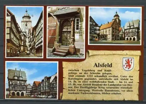 (3723) Alsfeld - Mehrbildkarte mit kleinem geschichtlichen Text - gel. 1990