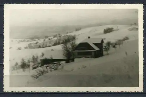 (03709) Bauernhaus/ Haus im Winter   - Agfa-Foto um ca. 1915 - 1945?