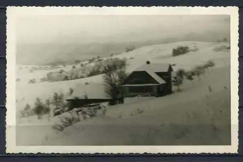 (3709) Bauernhaus/ Haus im Winter   - Agfa-Foto um ca. 1915 - 1945?