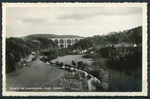 (3706) Elstertal mit Elstertalbrücke (Vogtl. Schweiz) - Echte Fotografie - s/w - n. gel.