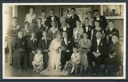 (03671) Hochzeitsgesellschaft/ Familienfoto um ca. 1930? - s/w - n. gel.