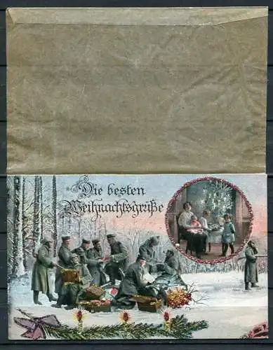 (03641) Die besten Weihnachtsgrüße - Soldaten mit Weihnachtspost/ Geschenken - beschrieben 11.12.1915 - Import Nr. 57