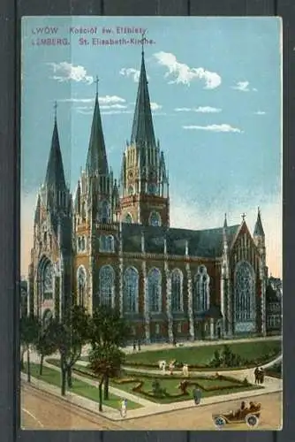 (3597) Lwow/ Lwiw/ Lemberg, St. Elisabeth-Kirche - gel. 1917 - Deutsche Feldpost