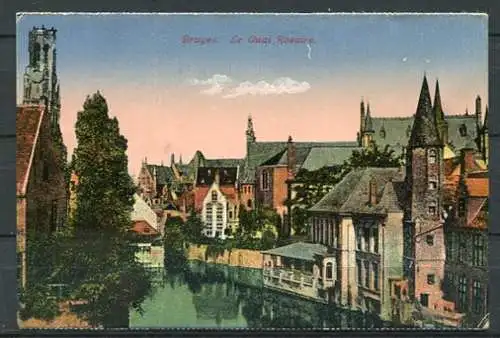 (03596) Bruges - Le Quai Rosaire/ Brügge - Der Rosenkranz-Kai - beschrieben 06.07.1917