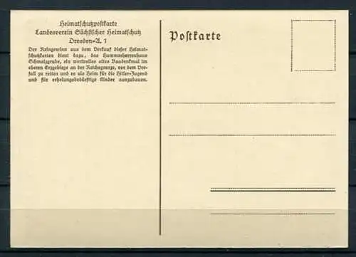 (3593) Hammerherrenhaus Schmalzgrube / Verfallene Tür - Heimatschutzpostkarte - s/w - n. gel.