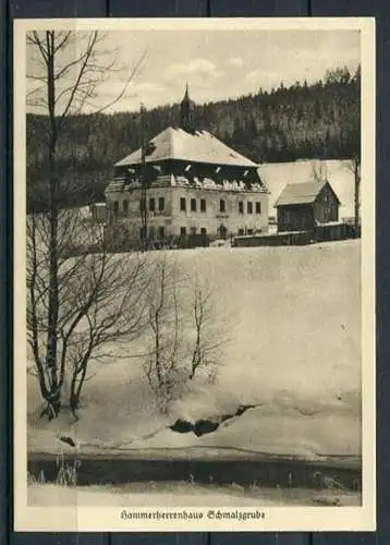 (3588) Hammerherrenhaus Schmalzgrube im Winter - Heimatschutzpostkarte - s/w - n. gel.