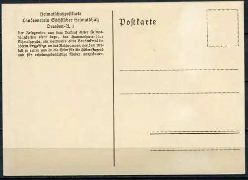 (03586) Hammerherrenhaus Schmalzgrube - Heimatschutzpostkarte - s/w - n. gel.