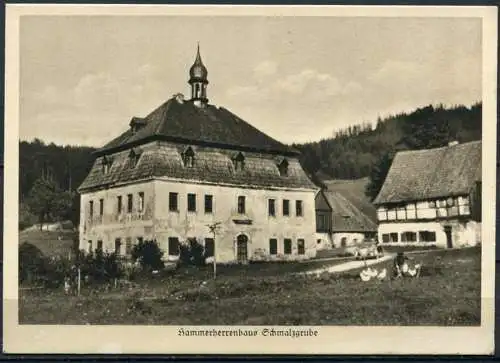 (03585) Hammerherrenhaus Schmalzgrube - Heimatschutzpostkarte - s/w - n. gel.