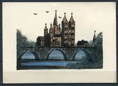 (03584) Künstlerkarte - Darstellung eines Domes oder Klosters - n. gel.