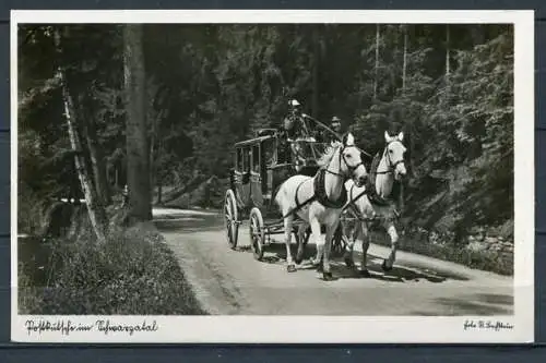 (3570) Postkutsche im Schwarzatal/ Thüringen - s/w - n. gel. - Echte Photogr.