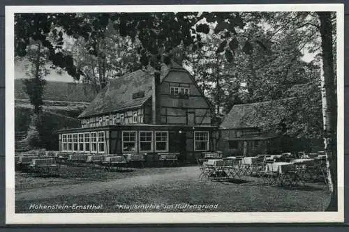 (3558) Hohenstein-Ernstthal - "Klausmühle" im Hüttengrund - Gaststätte/ Biergarten - n. gel.