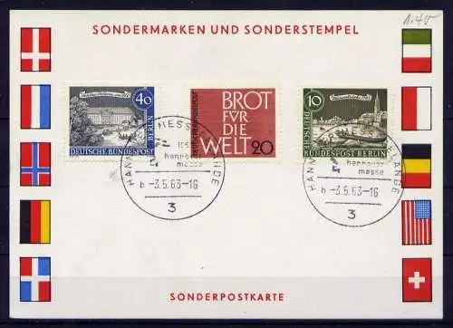 (003) Berlin West aus Sonderpostkarte Hannover Messe 1963            