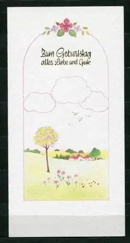 (03533**) Zum Geburtstag alles Liebe und Gute/ Klappkarte m. Umschlag - unbeschrieben - Printed in W.-Germany