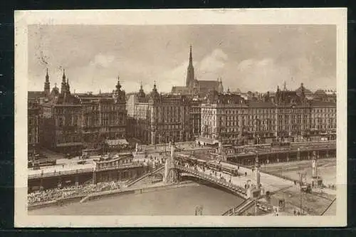 (3481) Wien - Ferdinandsbrücke und Kai / s/w - gel. 1924 - Nr. 24264