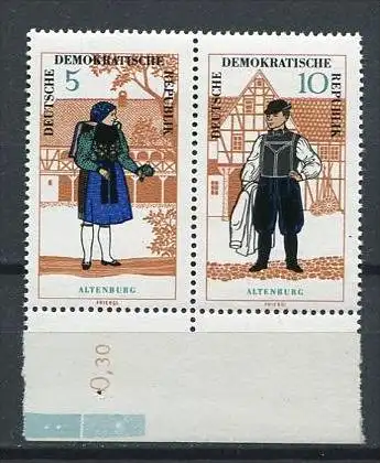 DDR  Nr.1214 + 1215 WZd 162          **  mint             (18866) ( Jahr 1966 ) Rand