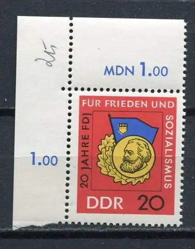 (18828) DDR  Nr.1167          **  postfrisch  Eckrand