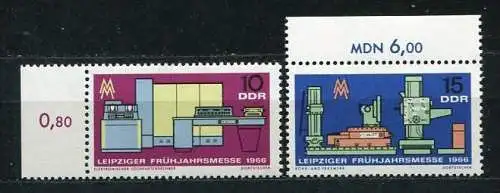 DDR  Nr.1159/60          **  mint             (18821) ( Jahr 1966 ) Rand