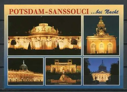 (3367) Potsdam-Sanssouci ...bei Nacht/ Mehrbildkarte - n. gel.