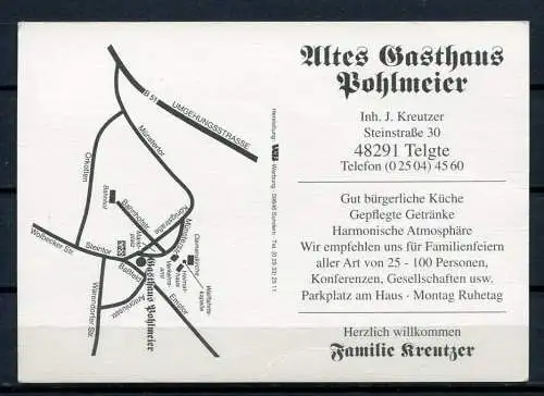 (3365) Telgte/ Altes Gasthaus Pohlmeier - Inh. J. Kreutzer/ Mehrbildkarte - Werbekarte mit Anfahrtskizze